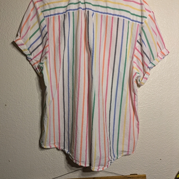 GAP Colorful Striped Button-Up Shirt Size Large - Picture 5 of 7